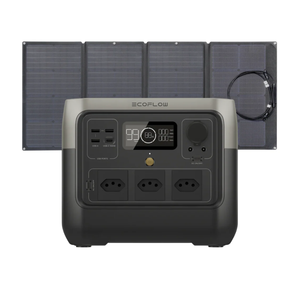 estação de energia portátil river 2 pro + painel solar 110w